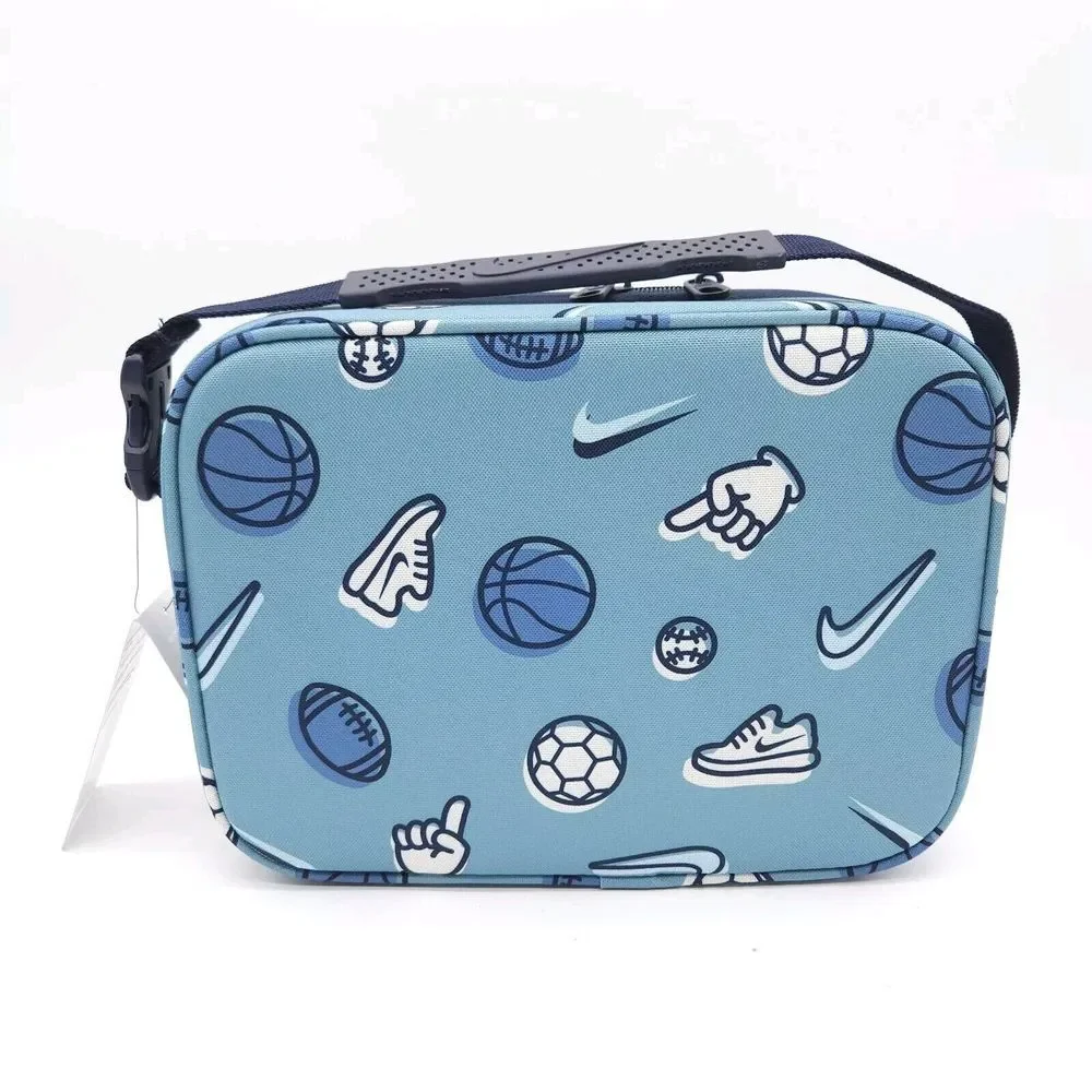 Nike Hardshell 4L Lunch‎ Box Denim Turq Blue Sports School Cooler Bag Swoosh New